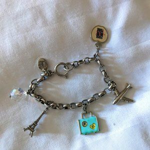 Y2K Juicy Couture Travel Charm Bracelet, free earrings with purchase